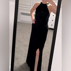 VENUS Black Halter Maxi Dress